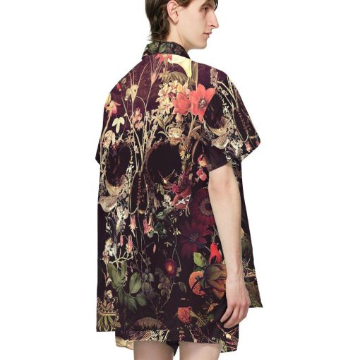 Gearhumans 3D Bloom Skull Custom Hawaii Shirt GS14052133 Hawai Shirt