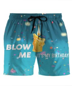 Gearhumans 3D Blow Me Candle Custom Beach Shorts Swim Trunks GV23073 Men Shorts Men Shorts S