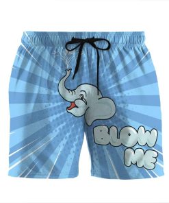 Gearhumans 3D Blow Me Elephant Custom Beach Shorts Swim Trunks GV23072 Men Shorts Men Shorts S