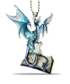 Gearhumans 3D Blue Dragon Book Car Hanging GJ20052116 Car Hanging Car Hanging/1 Pack 