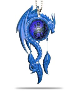 Gearhumans 3D Blue Dragon Dreamcatcher Car Hanging GJ27052109 Car Hanging Car Hanging/1 Pack