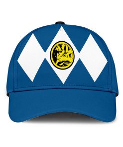 Gearhumans 3D Blue Mighty Morphin Power Rangers Custom Name Cap GW020410 Cap Cap