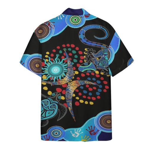 Gearhumans 3D Blue Turtle Lizard Hawaii Shirt ZK13045 Hawai Shirt