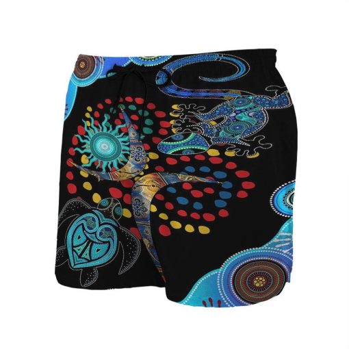 Gearhumans 3D Blue Turtle Lizard Shorts ZK2005216 Men Shorts
