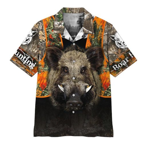 Gearhumans 3D Boar Hunting Hawaii Shirt ZB180310 Hawai Shirt Short Sleeve Shirt S