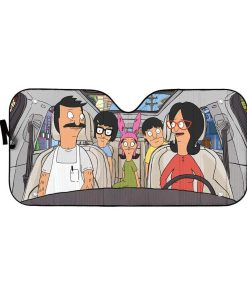 gearhumans 3D Bob s Burgers Family Custom Car Auto Sunshade Custom Car Auto Sunshade GC23071 Auto Sunshade 57''x27.5'' 