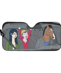 gearhumans 3D BoJack Horseman Custom Car Auto Sunshade GL27074 Auto Sunshade 57''x27.5'' 