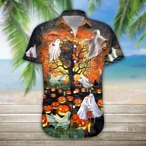Gearhumans 3D Boo Halloween Hawaii Shirt hawaii Short Sleeve Shirt
