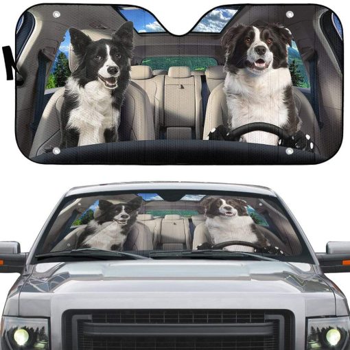 gearhumans 3D Border Collie Custom Sunshade GS19063 Auto Sunshade