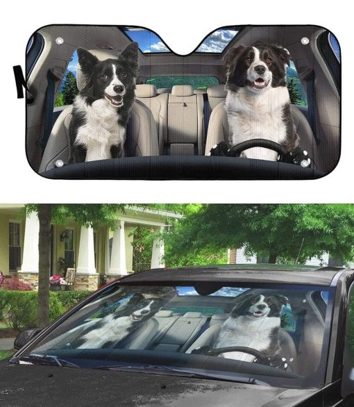 gearhumans 3D Border Collie Custom Sunshade GS19063 Auto Sunshade