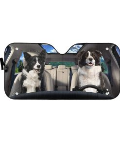 gearhumans 3D Border Collie Custom Sunshade GS19063 Auto Sunshade 57''x27.5'' 