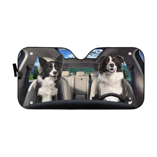 gearhumans 3D Border Collie Custom Sunshade GS19063 Auto Sunshade 57''x27.5''