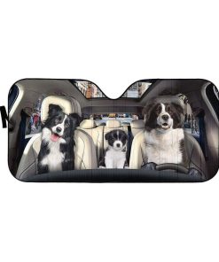gearhumans 3D Border Collie Puppy Custom Car Auto Sunshade GL07086 Auto Sunshade 57''x27.5'' 