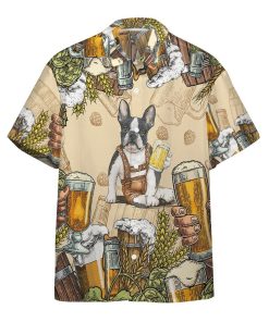 Gearhumans 3D Boston Terrier and Beer Custom Hawaii Shirt GS0807213 Hawai Shirt Hawai Shirt S 