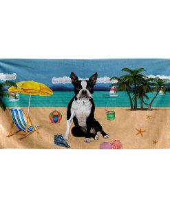 Gearhumans 3D Boston Terrier Dog Custom Beach Towel GW11052111 Towel Towel 60''x30'' 
