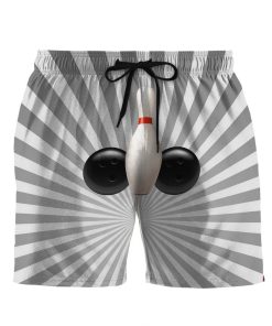 Gearhumans 3D Bowling Pin And Ball Custom Beach Shorts Swim Trunks GS12052110 Men Shorts Men Shorts S 