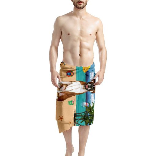 Gearhumans 3D Boxer Dog Custom Beach Towel GW11052112 Towel