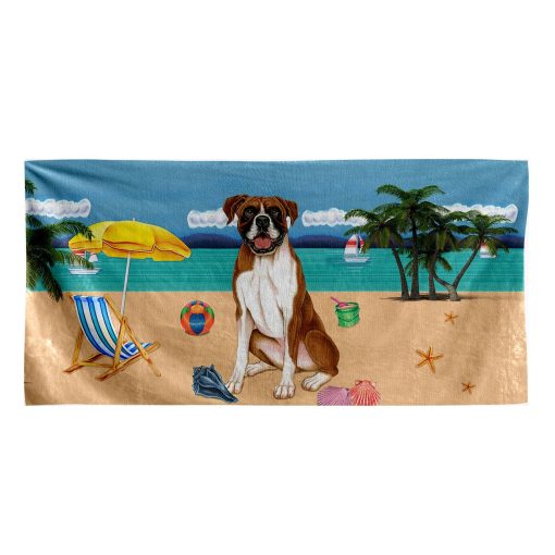 Gearhumans 3D Boxer Dog Custom Beach Towel GW11052112 Towel Towel 60''x30''