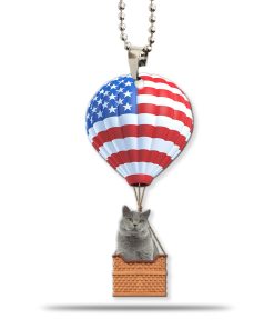 Gearhumans 3D British Shorthair Cat In Hot Air Balloon Custom Car Hanging GW10062116 Car Hanging Car Hanging/1 Pack 