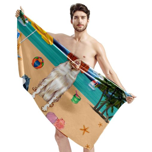 Gearhumans 3D Brittany Dog Custom Beach Towel GW11052114 Towel