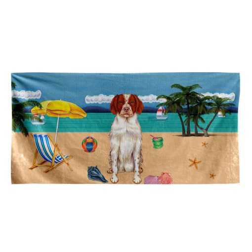 Gearhumans 3D Brittany Dog Custom Beach Towel GW11052114 Towel Towel 60''x30''