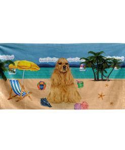 Gearhumans 3D Buff Cocker Spaniel Dog Custom Beach Towel GW1205212 Towel Towel 60''x30'' 
