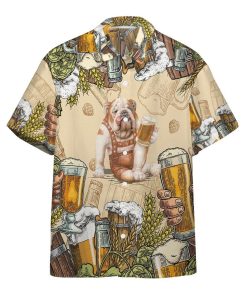 Gearhumans 3D Bulldog and Beer Custom Hawaii Shirt GS07072115 Hawai Shirt Hawai Shirt S 