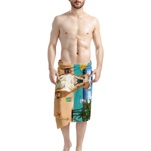 Gearhumans 3D Bulldog Custom Beach Towel GW11052113 Towel