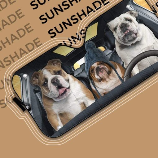gearhumans 3D Bulldog Custom Car Auto Sunshade GD1105112 Auto Sunshade