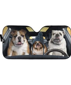 gearhumans 3D Bulldog Custom Car Auto Sunshade GD1105112 Auto Sunshade 57''x27.5'' 