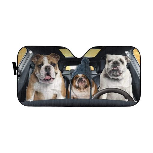 gearhumans 3D Bulldog Custom Car Auto Sunshade GD1105112 Auto Sunshade 57''x27.5''