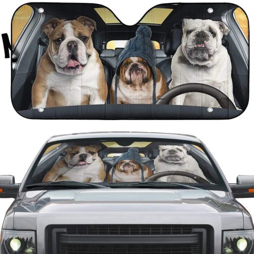 gearhumans 3D Bulldog Custom Car Auto Sunshade GD1105112 Auto Sunshade