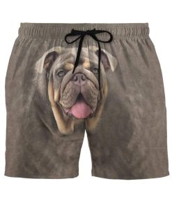 Gearhumans 3D Bulldog Face Custom Beach Shorts Swim Trunks GV12064 Men Shorts Men Shorts S 