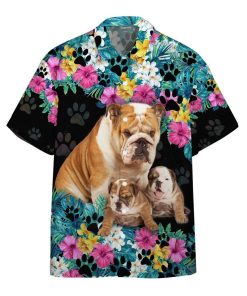Gearhumans 3D Bulldog Mother Day Hawaii Shirt ZZ01046 Hawai Shirt Short Sleeve Shirt S 