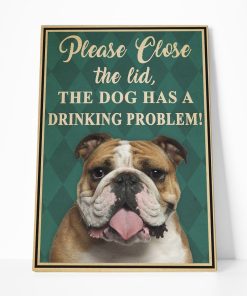 Gearhumans 3D Bulldog Please Close The Lid Custom Canvas GW05059 Canvas 1 Piece Non Frame M