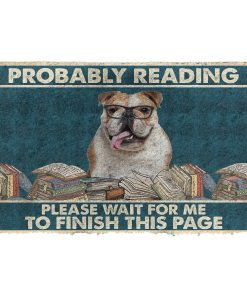 Gearhumans 3D Bulldog Probably Reading Please Wait Custom Doormat GW28052113 Doormat Doormat S(15,8inchx23,6inch) 