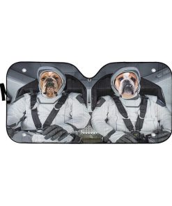 gearhumans 3D Bulldog Space Shuttle Space Force Custom Car Auto Sunshade GV18061 Auto Sunshade 57''x27.5'' 