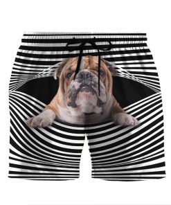Gearhumans 3D Bulldog Stripes Custom Beach Shorts Swim Trunks GV31076 Men Shorts Men Shorts S