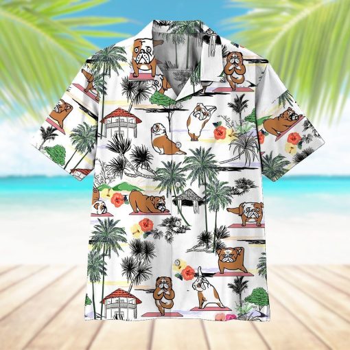 Gearhumans 3D Bulldog Yoga Hawaii Shirt ZZ0705212 Hawai Shirt