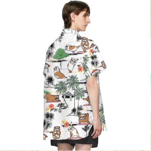 Gearhumans 3D Bulldog Yoga Hawaii Shirt ZZ0705212 Hawai Shirt