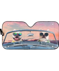gearhumans 3D Bulldogs Driving Roadster Custom Car Auto Sunshade GV18062 Auto Sunshade 57''x27.5'' 
