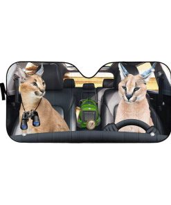gearhumans 3D Caracal Cat Custom Car Auto Sunshade GW24061 Auto Sunshade 57''x27.5'' 