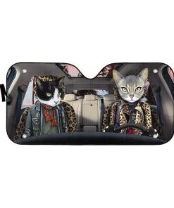 gearhumans 3D Cat Band Custom Car Auto Sunshade GL30069 Auto Sunshade 57''x27.5'' 