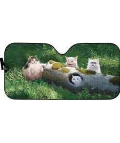 gearhumans 3D Cat Car Auto Sunshade GH21055 Auto Sunshade 57''x27.5'' 