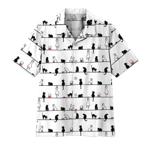 Gearhumans 3D Cat Hawaii Shirt ZZ0505211 Hawai Shirt Short Sleeve Shirt S