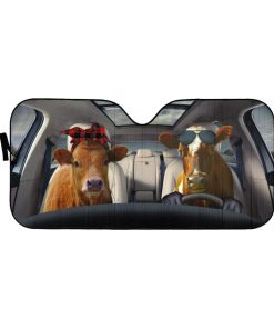 gearhumans 3D Cattle Family Custom Car Auto Sunshade GV07052 Auto Sunshade 57''x27.5''