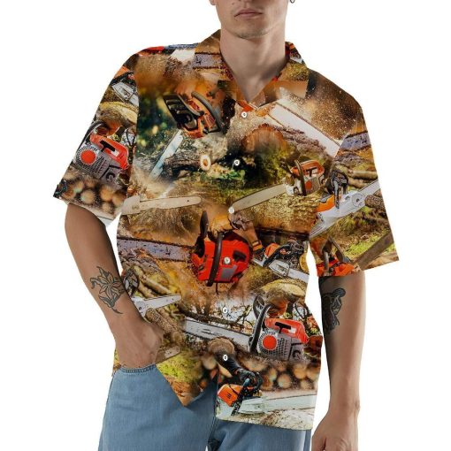 Gearhumans 3D Chainsaw Hawaii Shirt ZZ08043 Hawai Shirt