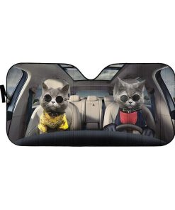 gearhumans 3D Chartreux Cats Custom Car Auto Sunshade GV05061 Auto Sunshade 57''x27.5'' 