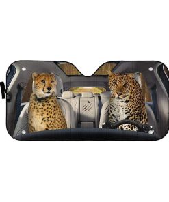 gearhumans 3D Cheetah & Leopard Custom Car Auto Sunshade GS24063 Auto Sunshade 57''x27.5'' 
