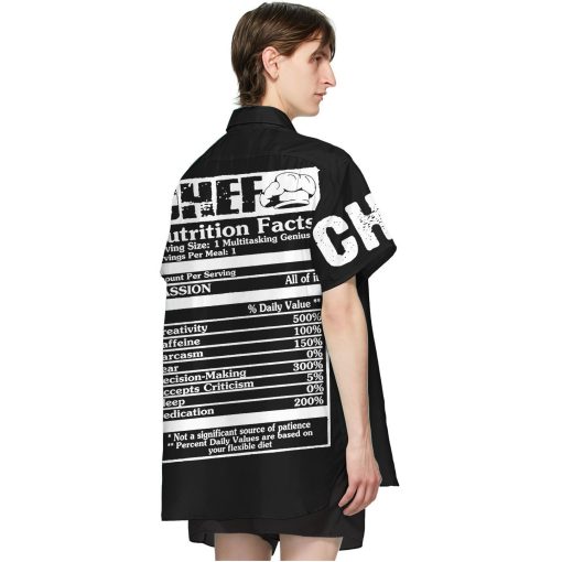 Gearhumans 3D Chef Black Uniform Nutrition Custom Name Hawaii Shirt ZB22039 Hawai Shirt